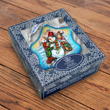 Adorno de cristal con forma de muñeco de nieve de G. DeBrekht - Decoración navideña de Papá Noel - 754-202