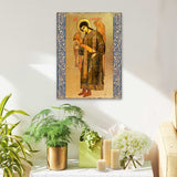 Icono religioso cristiano sagrado de madera bañado en oro de San Gabriel Arcángel - Decoración inspiradora - 85041