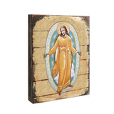 Icono religioso cristiano sagrado de madera bañado en oro de la Resurrección - Decoración inspiradora - 85059