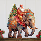 Decoración navideña para puerta con Papá Noel y elefante de G. Debrekht - Decoración navideña - 8611043-2H