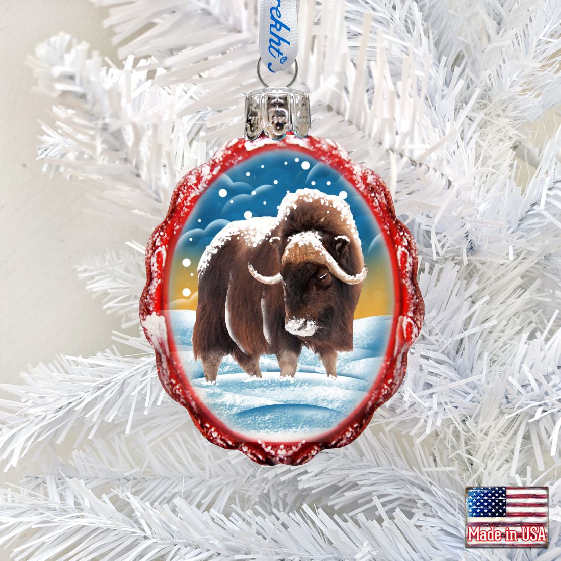 Buffalo Mercury Glass Ornament by G. DeBrekht - Wildlife Holiday Decor - 771054