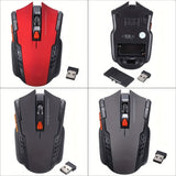 Ratón inalámbrico para juegos de 2,4 G, diseño ergonómico, agarre cómodo, alcance de 1000 m, ajuste de 800 a 1600 DPI, diseño elegante, para ordenadores de escritorio y portátiles, material plástico.