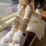 Chic & Elegant Women's Knit Knee-High Socks - Comfortable Warm Leg Warmers with Side Stripe, Perfect for Cold Seasons