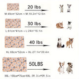 Manta rectangular para mascotas, resistente a la suciedad y para todas las estaciones - Cómoda cama con estampado de pata de perro y corazón (1 unidad)