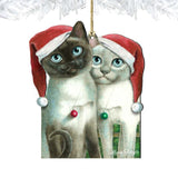 Adornos de madera con forma de ángel y gato de Papá Noel - Adorno para árbol de Laura Seeley - Decoración para perros y gatos - 8512059-LS