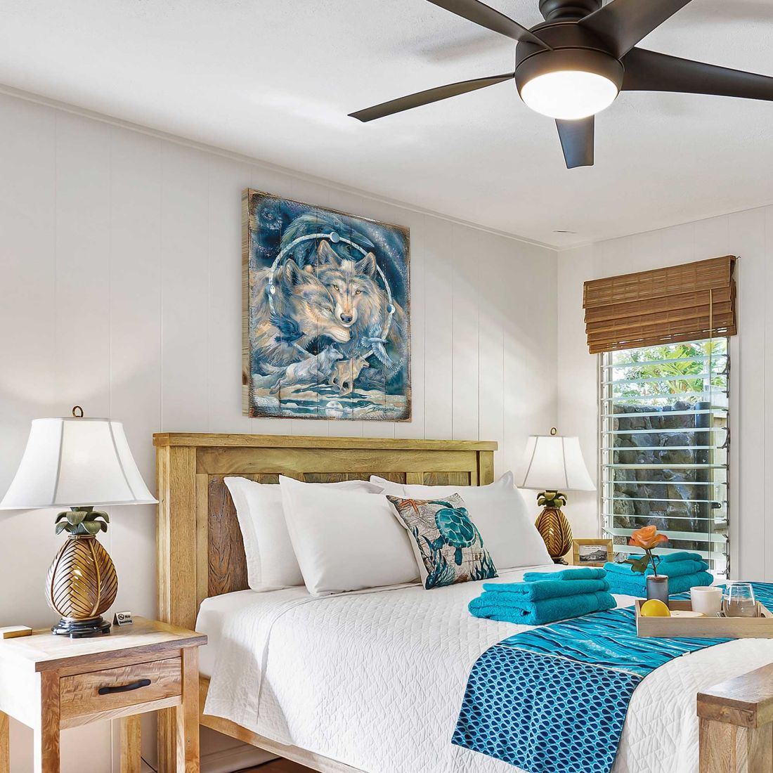 In Spirit I Am Free Wolves & Ravens Wooden Wall Art by J. Bergsma - Nature Wildlife Decor  - 8592723BP-JB