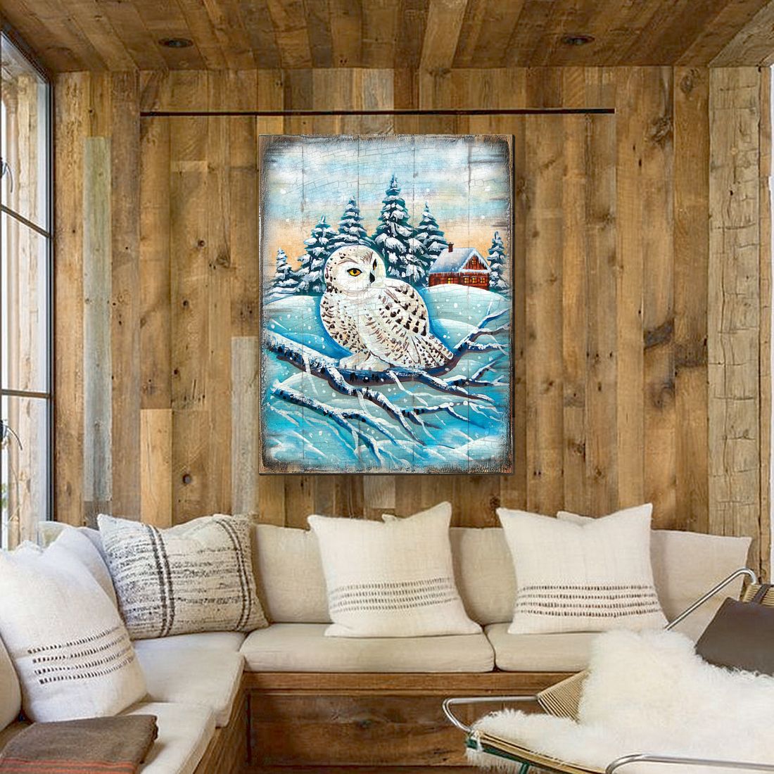 Lokki Owl Art Wooden Wall Art by Nature Wonders - Nature Wildlife Decor  - 95213B