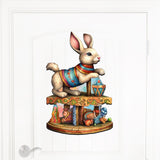 Carousel Bunny with Toys Holiday Door Decor by G. Debrekht - Christmas Decor - 8611086H
