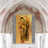 Icono religioso cristiano sagrado de madera bañado en oro de San Gabriel Arcángel - Decoración inspiradora - 85041
