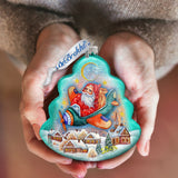 Christmas Aviator Glass Ornament by G. DeBrekht - Christmas Santa Snowman Decor - 762-017