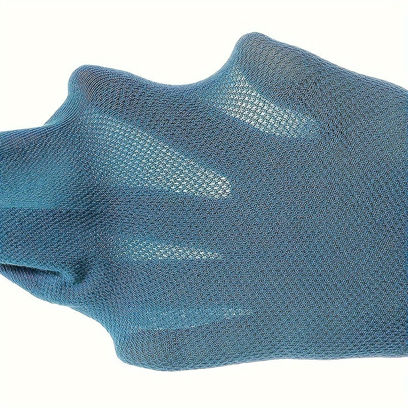 5 pares de calcetines tobilleros lisos para hombre, cómodos, transpirables, suaves y absorbentes del sudor, ideales para exteriores.