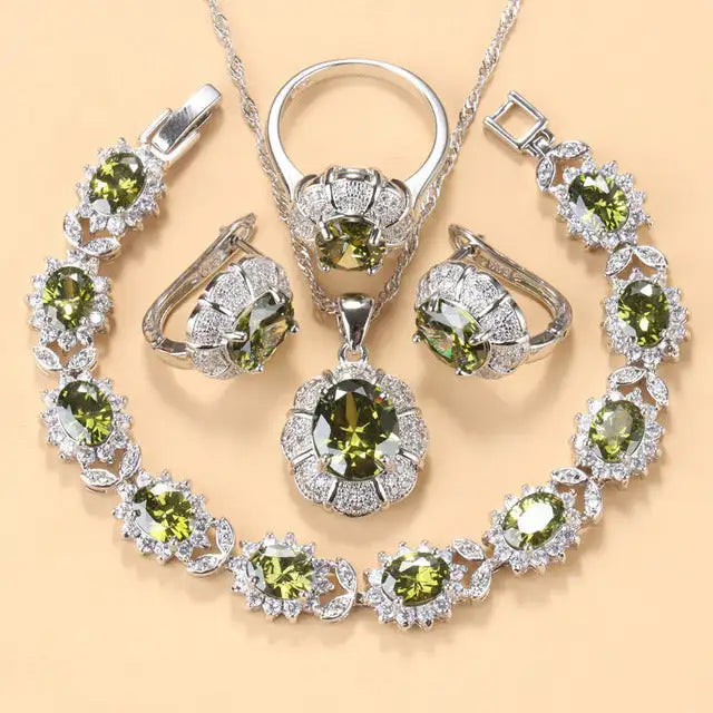 Earrings Necklace And Ring For Women 4 PCs Set - Lootquake