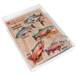 Adornos de madera de salmón de Alaska (juego de 5) de G. Debrekht - Decoración navideña con temática de vida silvestre - 8091322S5