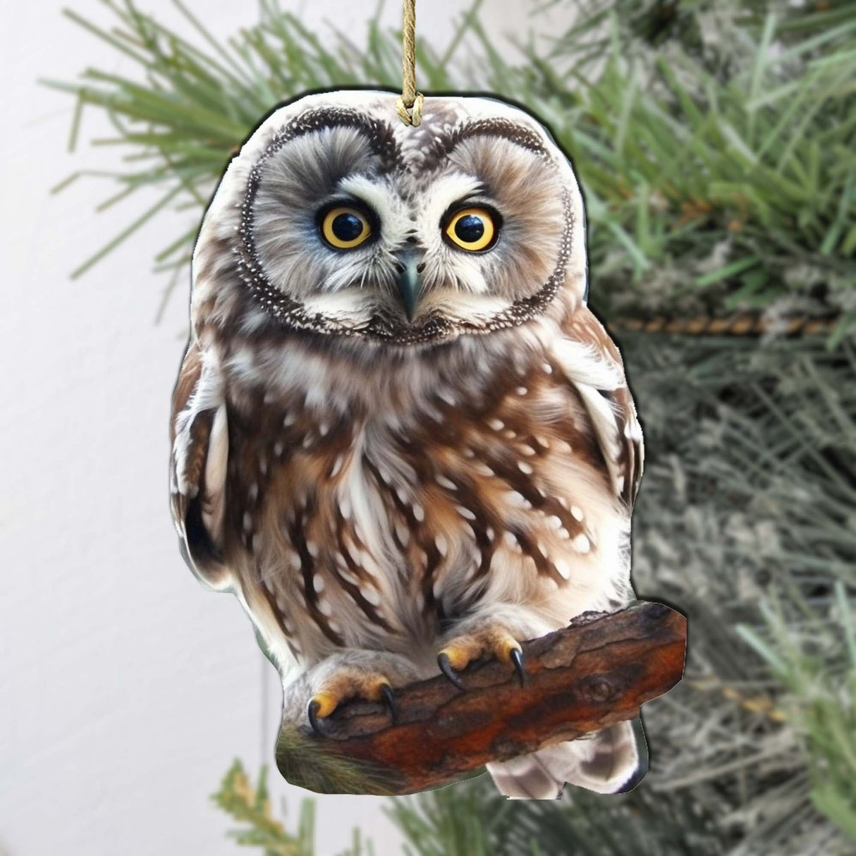 Adornos de madera de búho boreal de Alaska de G.Debrekht - Decoración navideña con temática de vida silvestre - 8710004-3