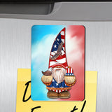 Juego de 3 imanes de madera para refrigerador con diseño de gnomos patrióticos