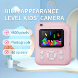 1080P FHD Screen Instant Print Digital Camera - With 3 Rolls Of Paper, 32G TF Card And Card Reader, Puzzle Games, 2.4 Inch Compact And Portable Design Outdoor Photography, Prefect Gift For Halloween Christmas And Thanksgiving