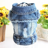 Designer Dog Clothes Small Dog Denim Jacket Coat Cat Costume Puppy Jeans Vest Spring Clothing - Lootquake