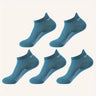 5 pares de calcetines tobilleros lisos para hombre, cómodos, transpirables, suaves y absorbentes del sudor, ideales para exteriores.