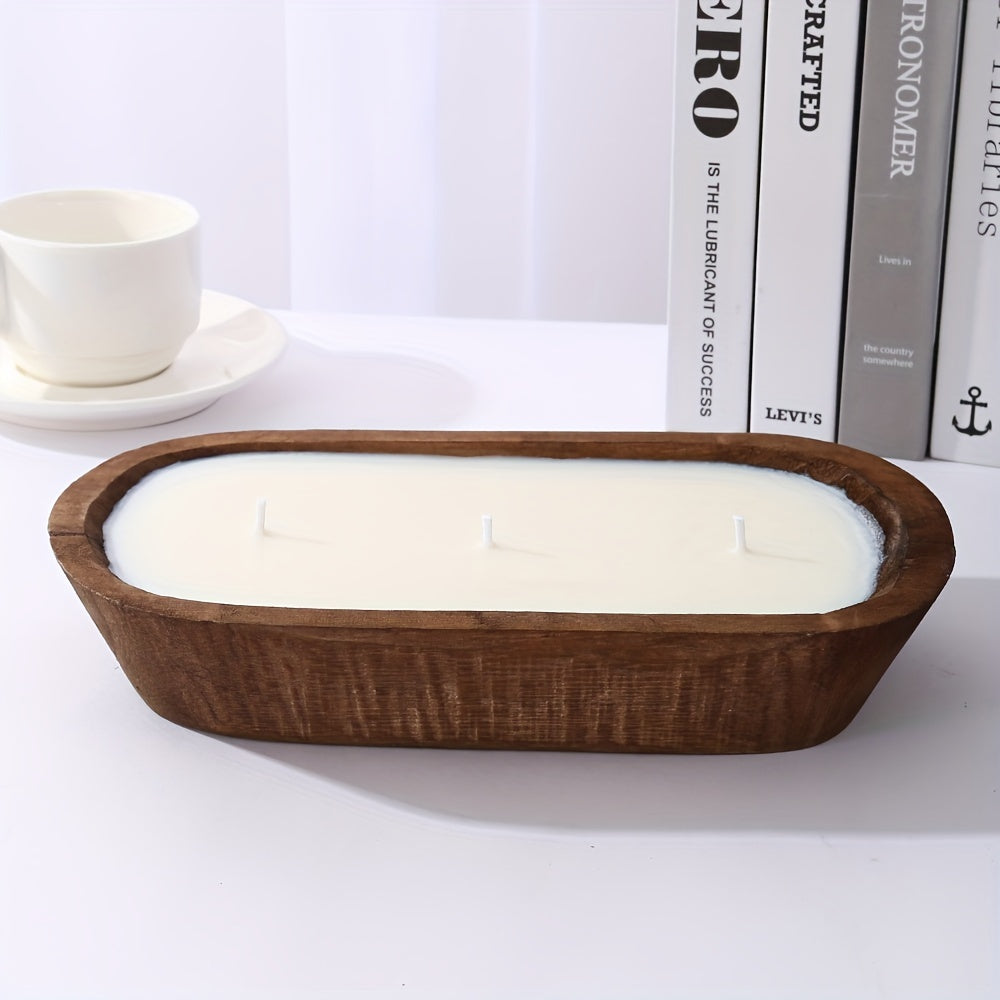 A Scented Candle with a Unique And Fresh Aroma, Made from Soy Wax And Presented in a Wooden Boat-Shaped Container. It Is Perfect for Homes, Hotels, And Upscale Restaurants. Widely Used to Create a Romantic And Warm Atmosphere