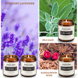 4 Pack Scented Candle Set Soy Wax Candles, 28oz Burns For 200 Hours, Aromatherapy Candles for Home Decoration, Gift for Women Mother (Lavender & Sage & Lavender & Sandalwood Rose)