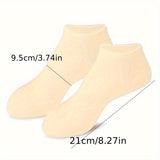 Lot de 2 chaussettes en gel de silicone pour le soin des pieds, hydratantes et anti-crevasses, pour le massage, anti-peaux mortes, soulage la douleur, sans alcool, de qualité familiale, sans alimentation électrique.