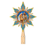 Born Under Bright Star Tree Topper Wooden Decor by G. Debrekht - Nativity Holiday Decor - 89503