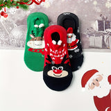 6 pares de calcetines navideños con estampado de dibujos animados, suaves y cómodos, de corte bajo, para mujer.