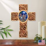 Three Kings Modern Wooden Cross by D. Gelsinger - Inspirational Icon Decor - 88286-DG