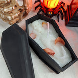 Bougie parfumée à la rose et squelette effrayant - Bougie chauffe-plat en cire de soja pour décoration d'Halloween, usage intérieur