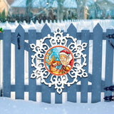 Decoración navideña con copos de nieve y renos de G. DeBrekht - Decoración navideña con Papá Noel y muñeco de nieve - 8141151H