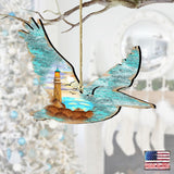 Adornos de madera de pelícano de G. DeBrekht - Decoración navideña costera - 8198611