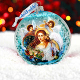 Christmas Angel Glass Ornament Limited Edition by Strelkina at G. DeBrekht - Christmas Santa Snowman Decor - 73844-2