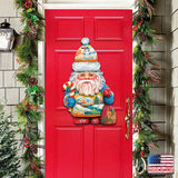 Whimsical Winter Wonders Santa Door Decor by G. DeBrekht - Christmas Santa Snowman Decor - 81519184H