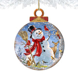 Adornos de madera Frosty Forest Friends de Gelsinger - Decoración navideña de Papá Noel y muñeco de nieve - 8021023-1624