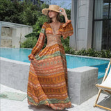 Women's Floral Large Hem Dress - Lootquake