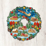 Corona navideña Up Up, decoración para puerta de G. DeBrekht - Decoración navideña de Papá Noel y muñeco de nieve - 8185315H