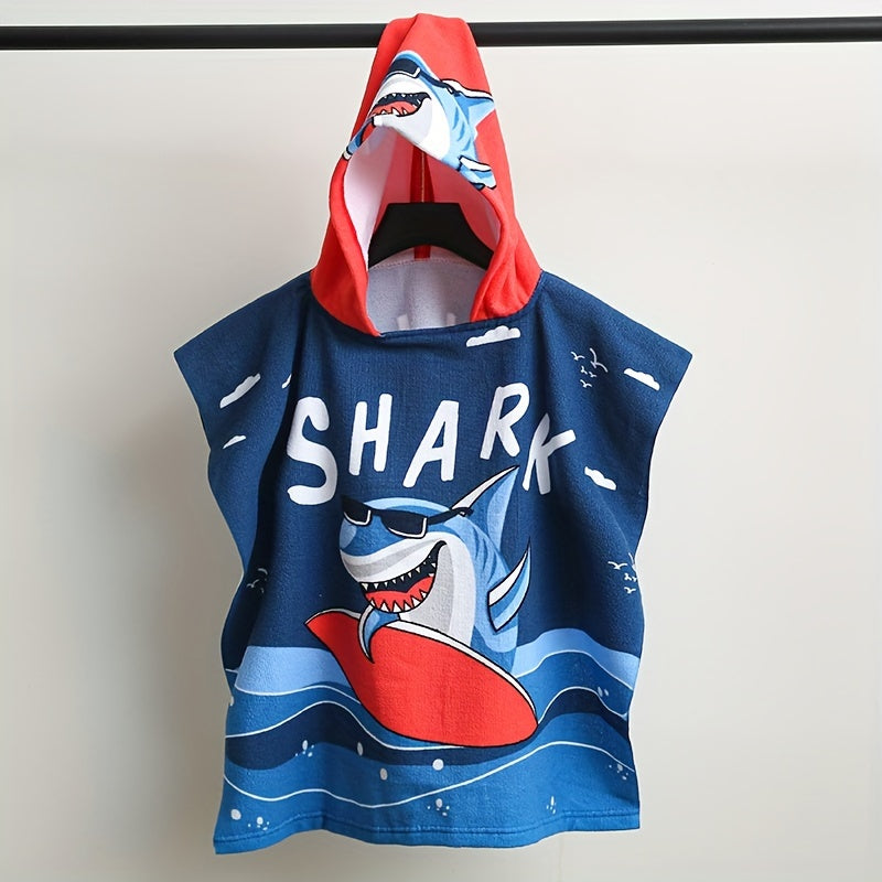 Toalla de baño infantil, bata de baño con capucha y estampado de dibujos animados, toalla de microfibra suave para niños, manta suave, toalla de playa usable, imprescindible para la playa, artículos de baño