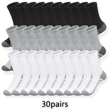 10/20/30 Pairs Of Men's Classic Crew Socks, Breathable Comfy Casual Unisex Socks For Men's Outdoor Wearing All Seasons Wearing
