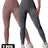 2 Pieces High Waist V Back Yoga Pants Tummy Control Running Workout Tight - Lootquake