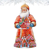 Adornos de madera de Papá Noel y la casa de jengibre de G. Debrekht - Decoración navideña de Papá Noel y muñeco de nieve - 8691404