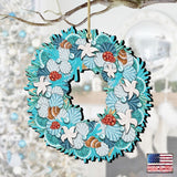 Coastal Wreath Wooden Ornaments by G. DeBrekht - Coastal Holiday Decor - 8185306