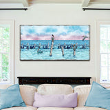 Ocean Paradise Pelicans and Seagulls Wooden Coastal Wall Art by Nature Wonders - Coastal Sea-Life Decor - 95252-6B-L