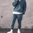 Casual Stand Collar Thickened Long-sleeved T-shirt Loose-fitting  Pullover Men's Suit - Lootquake