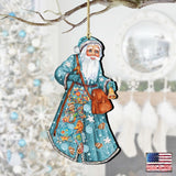 Fishermen Santa Wooden Ornaments by G. DeBrekht - Coastal Holiday Decor - 8124120-2