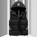 Men's Coat Hooded Thickened Warm Waistcoat Cotton Vest - Lootquake