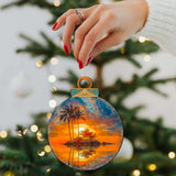 Coastal Christmas Decor - Ocean Sunset Wooden Ornaments by G. DeBrekht Coastal Holiday Decor - 8688171