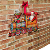 Decoración navideña para puerta con tren de Papá Noel de G. Debrekht - Decoración navideña con muñeco de nieve de Papá Noel - 8611090H