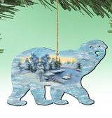 Adornos navideños de madera con forma de oso polar de G. DeBrekht - Decoración navideña con temática de vida silvestre - 8198225