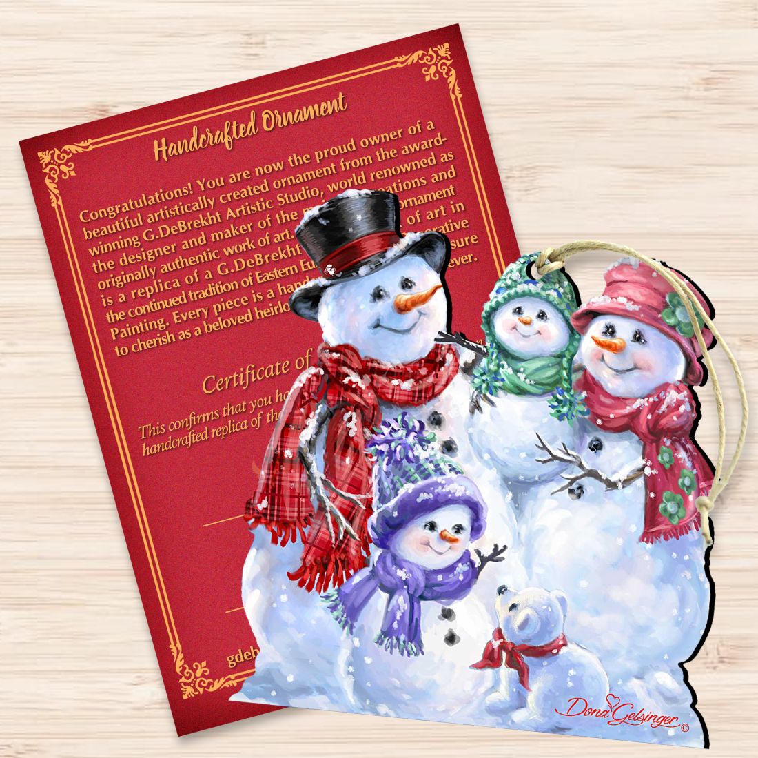 Adornos de madera con forma de familia de copos de nieve de Gelsinger - Decoración navideña - 8161018-1540