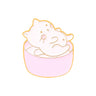 Golden M Badge Kitty Brooch